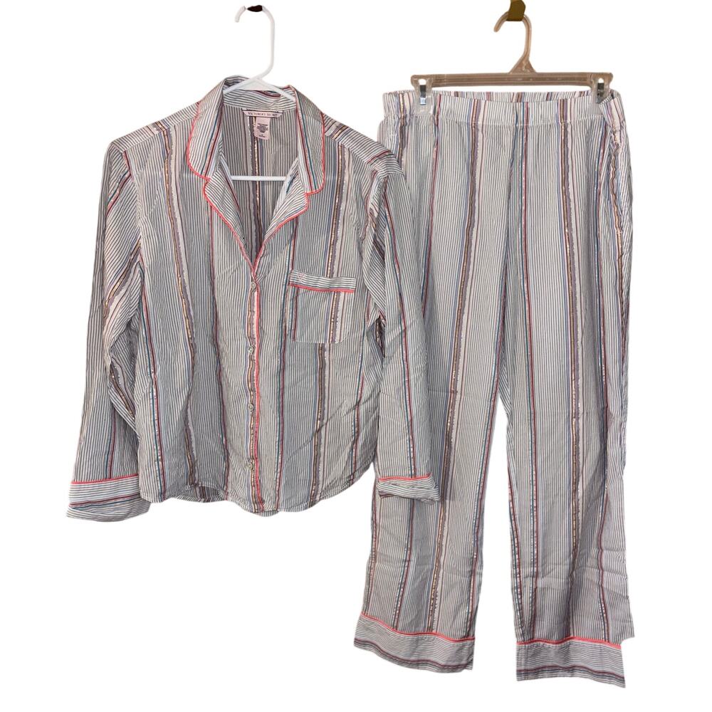 Victoria’s Secret women’s two-piece pajama set button down top and pants medium